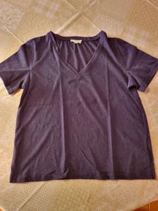 Camiseta azul con brillos talla XL