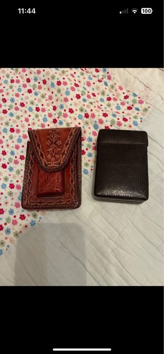 2 tabaqueras de piel