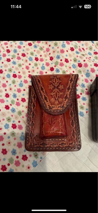 2 tabaqueras de piel