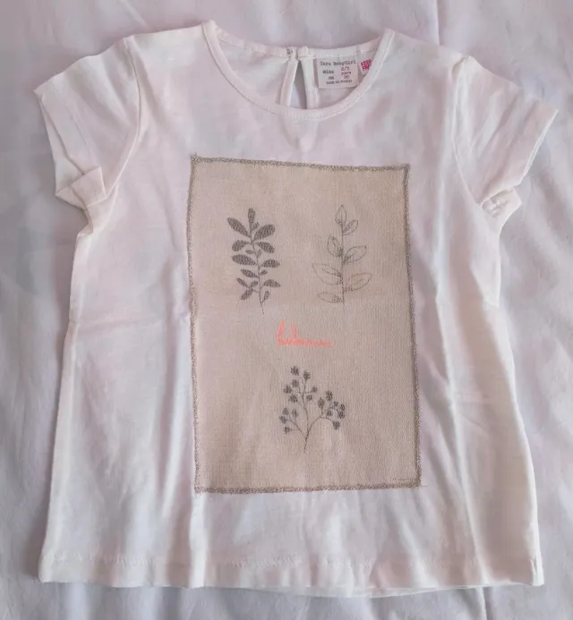 Camiseta Zara niña flores