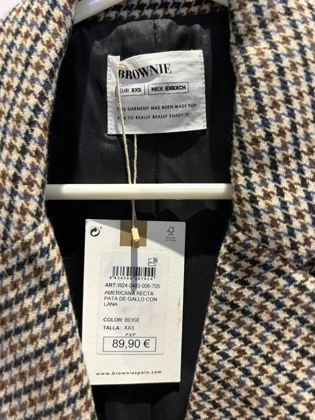 Chaqueta cuadros Brownie Talla xs
