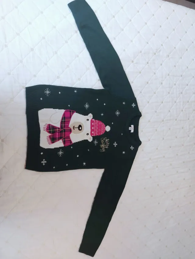 Maglioncino Natale Orsetto Verde 9-10 Anni