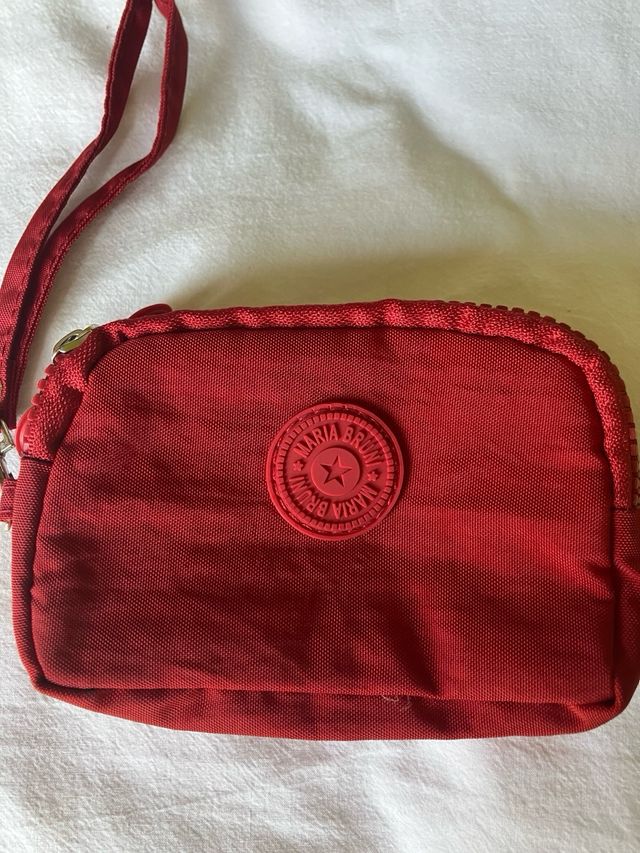 Monedero Maria Bruni rojo 3 cremalleras