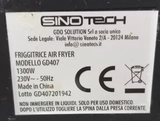 Friggitrice ad aria Sinotech 2,5L