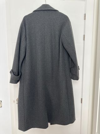 Abrigo paño largo Zara gris