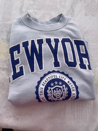 Jersey Zara New York azul claro