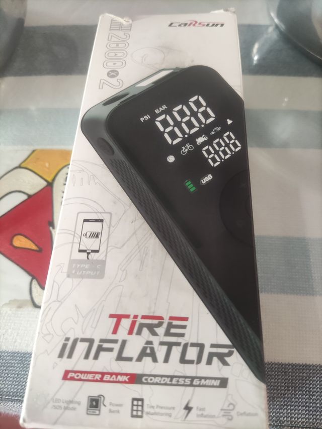 Inflador de Neumáticos Portátil Carsun 2000mAh