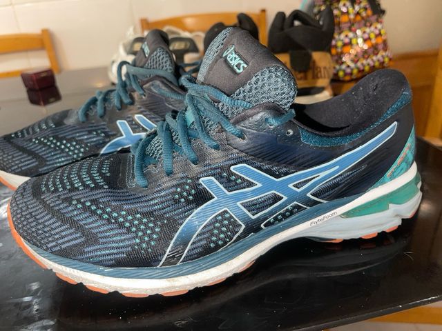 Zapatillas Asics Hombre Talla 43.5 Azul/Verde