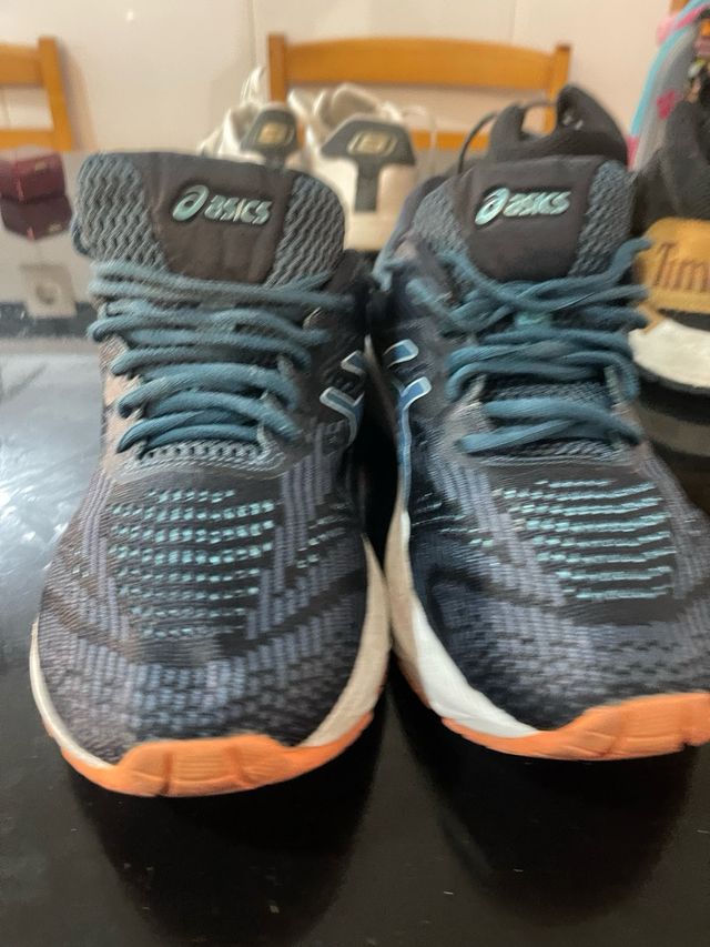 Zapatillas Asics Hombre Talla 43.5 Azul/Verde