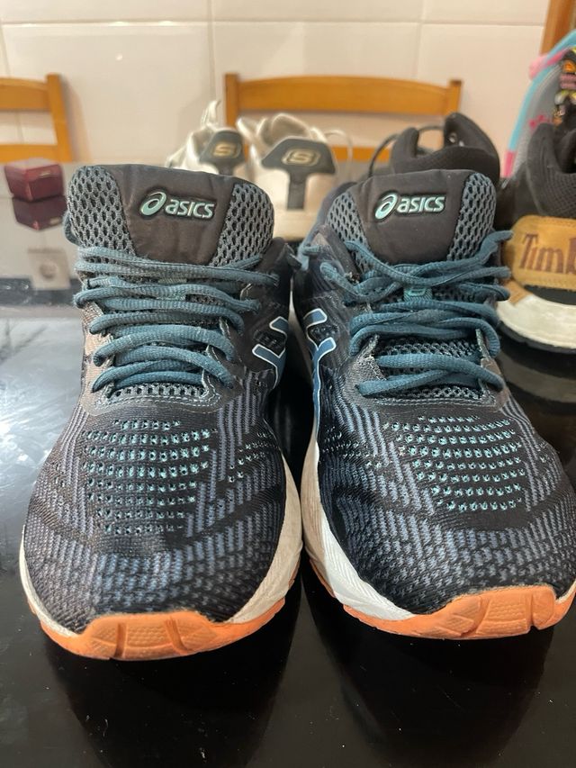 Zapatillas Asics Hombre Talla 43.5 Azul/Verde