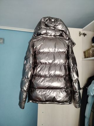 Chaqueta Moncler plateada y amarilla Talla M