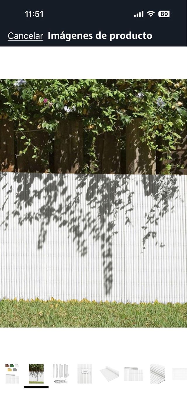 Cañizo PVC Blanco 1.5x3m doble cara balcón terraza