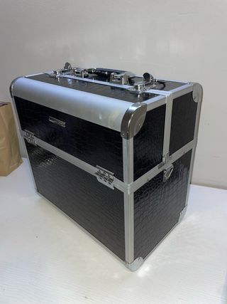 Maletín Maquillaje Grande Negro/Plata