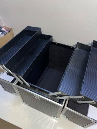 Maletín Maquillaje Grande Negro/Plata