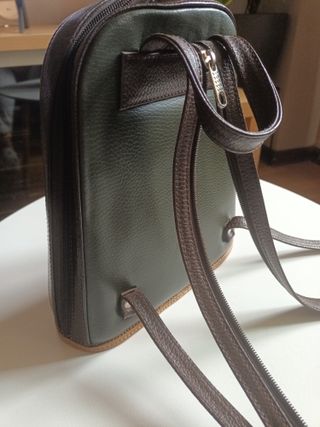 Mochila de piel y ante patchwork