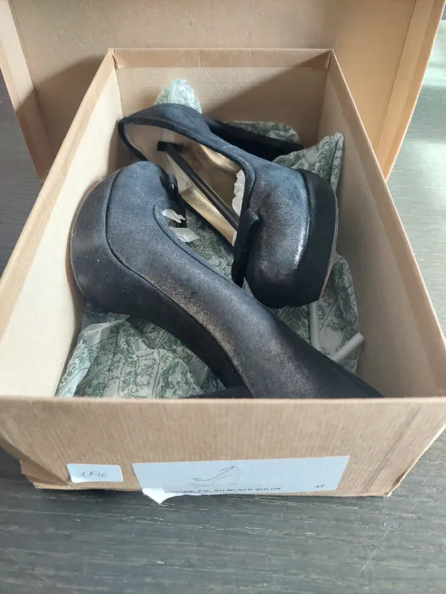 Zapatos Unisa Piel Negros Tacon Mujer