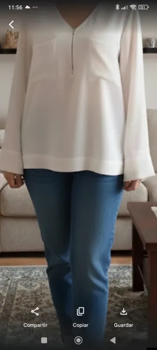 Blusa Mango Blanca Talla XXL