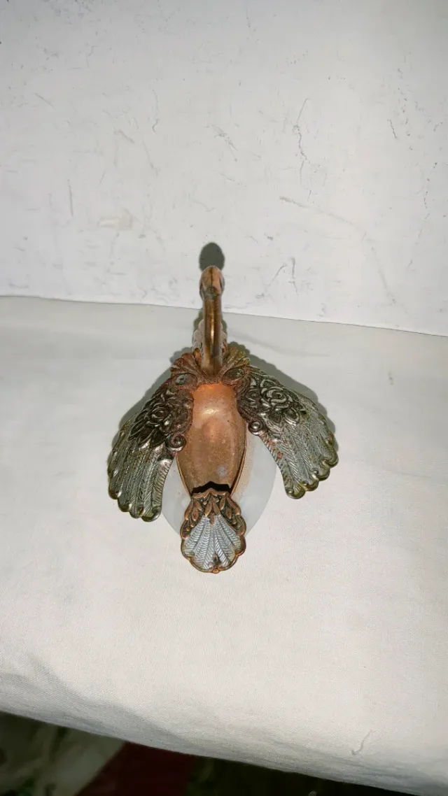 Cenicero/Tintero Cisne Metal Antiguo