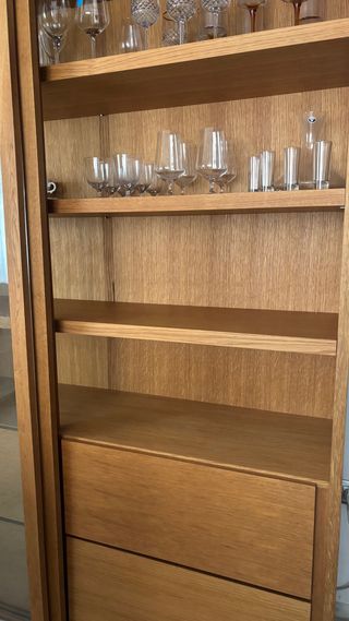 Vitrina Comedor Corredera Madera y Cristal en robo