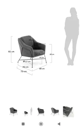Butaca Kave Home Turquesa Terciopelo