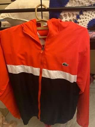 Casaco Lacoste Laranja e Preto