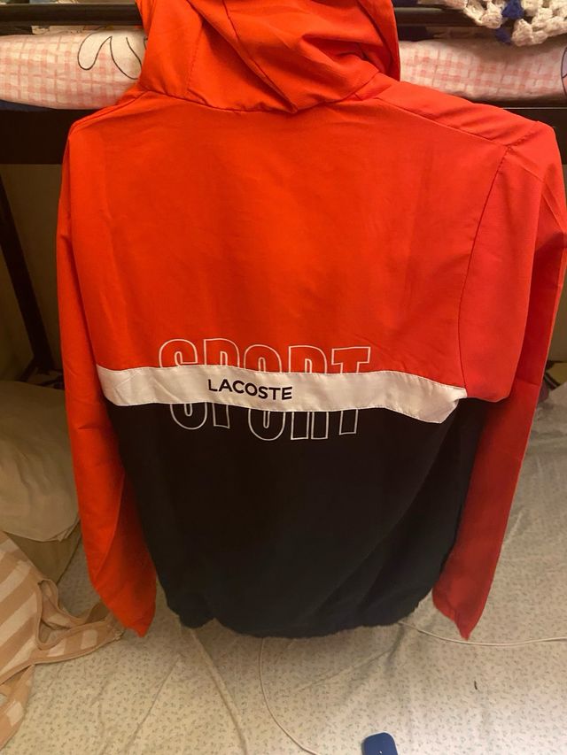 Casaco Lacoste Laranja e Preto