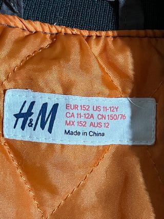 Bomber H&M Grigio Petrolio 11-12 Anni