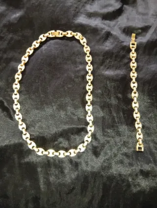 Collar y Pulsera Dorados Acero inoxidable