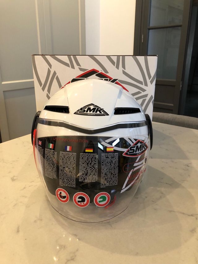 Casco Jet SMK Blanco Talla L