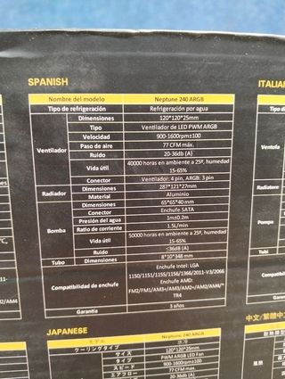 Kit Refrigeración Líquida Antec Neptune 240 ARGB