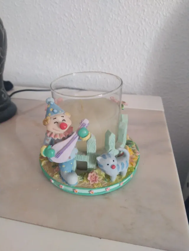 Vela decorativa payaso y gatito