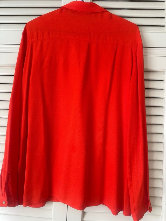 Blusa Zara rojo anaranjado clásica 
