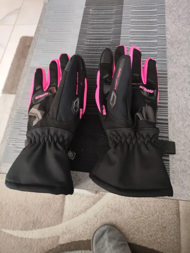Guantes de moto negros y rosas Talla M