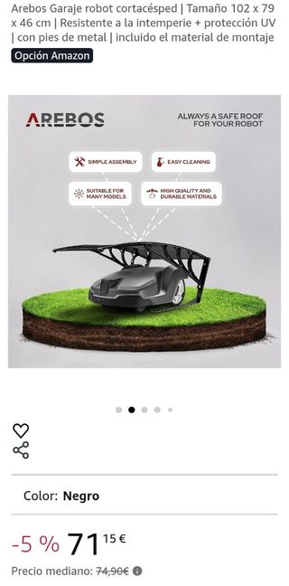 Arebos Garaje para robot cortacésped 102×79×46 cm