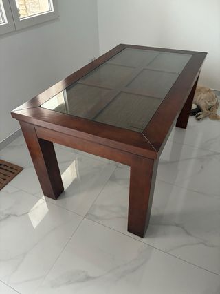 Mesa de comedor de madera extensible