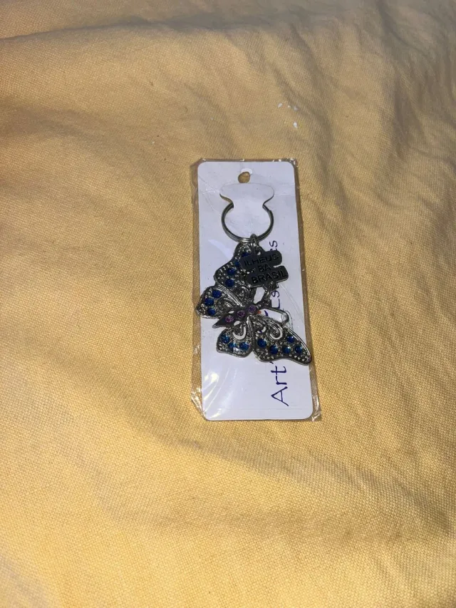 Portachiavi farfalla con strass