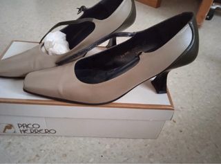 Zapatos Paco Herrero Beige/Verde Talla 37