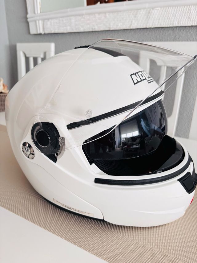 Casco moto Nolan N91 evo n-com especespeci blanco