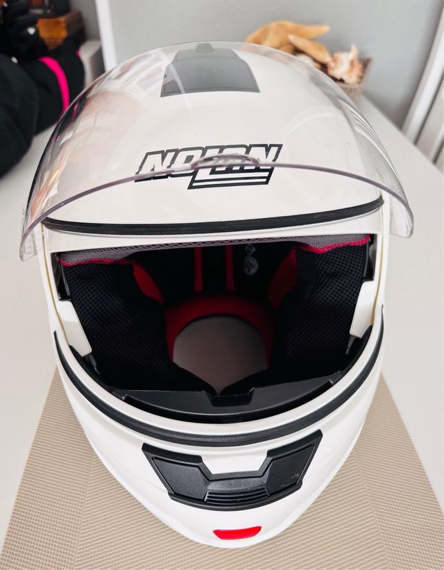 Casco moto Nolan N91 evo n-com especespeci blanco