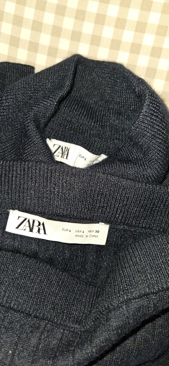 Conjunto de punto canalé azul