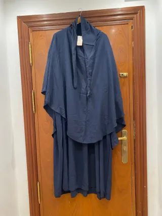 Conjunto Camisa Larga Estampada y Top Azul