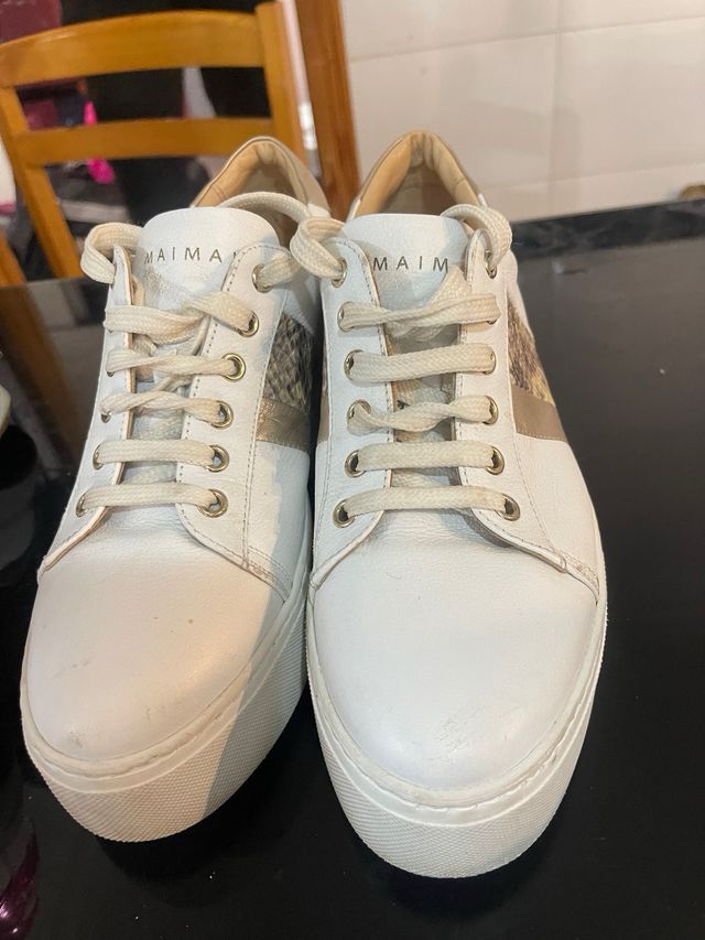 Zapatillas Mai Mai Mujer Talla 40 Blanco/Oro