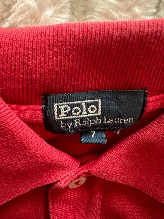 Polo Ralph Lauren Rojo -Talla 7- manga corta