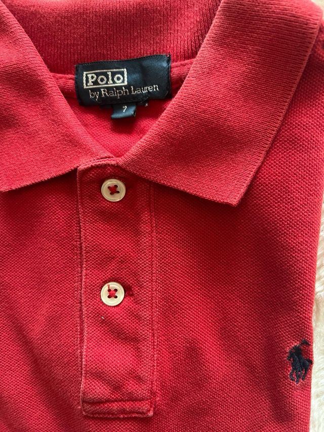 Polo Ralph Lauren Rojo -Talla 7- manga corta