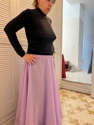 Falda danza oriental morada talla única