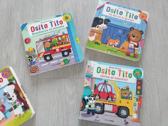 4 libros Osito Tito y peluche del Osito