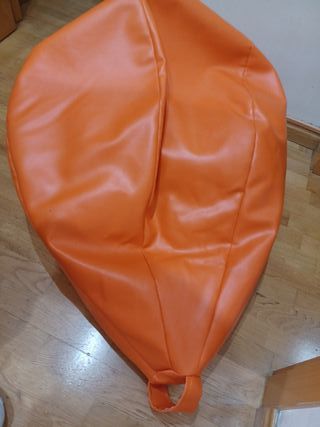 Puff pera naranja piel sintética naranja nuevo