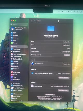 MacBook Pro 14” M3 Pro 18GB RAM 1TB SSD