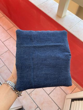 Porta tabacco in jeans con zip rosa