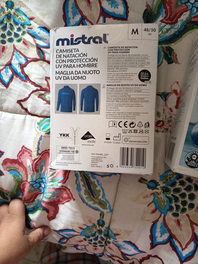 Lote 2 Camisetas Natación Mistral UV Hombre M